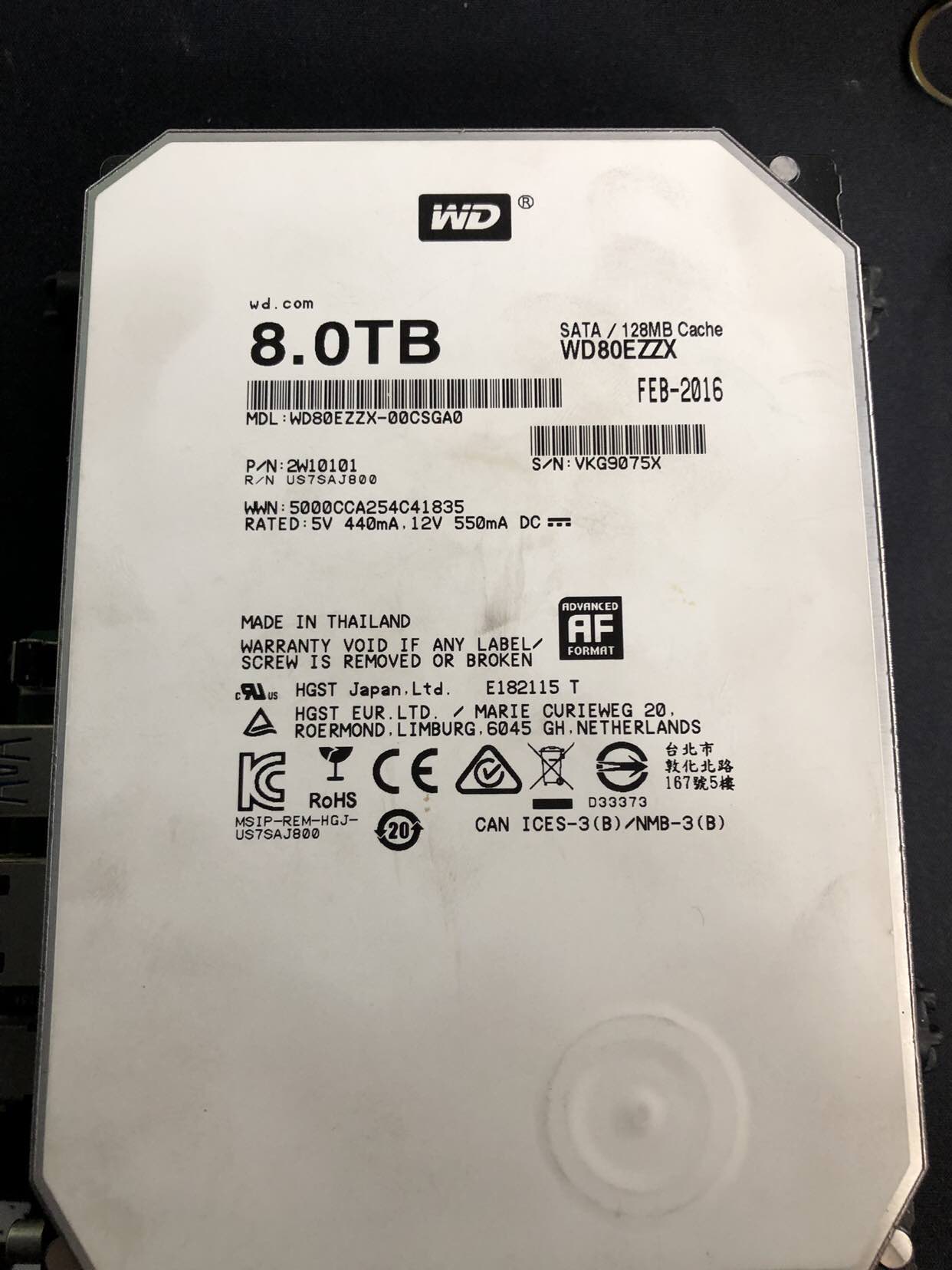 泰州某客户8TB NAS数据硬盘损坏,数据成功恢复插图
