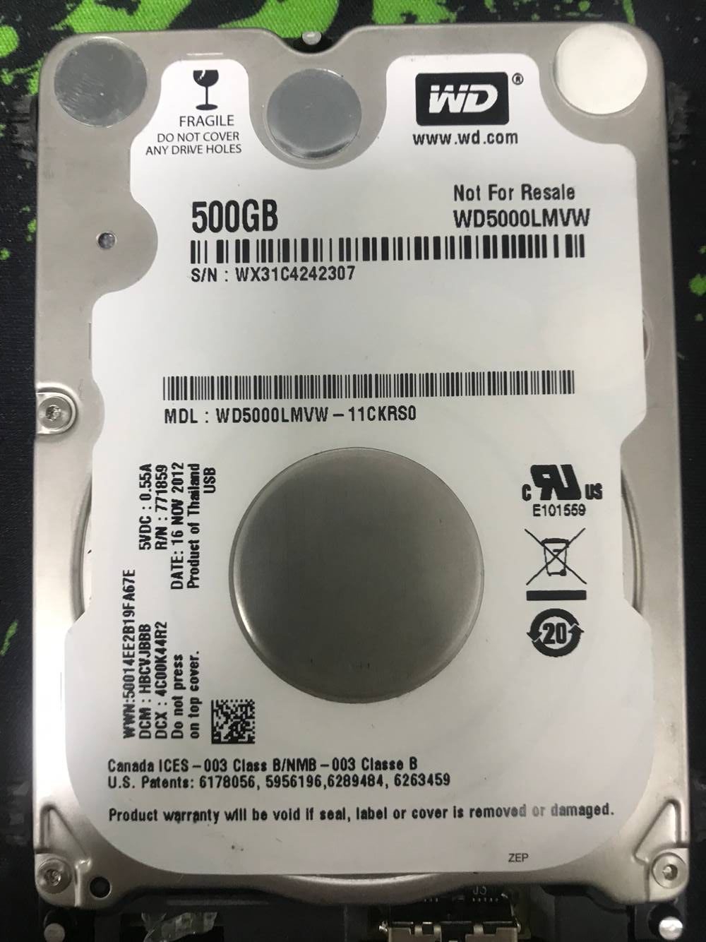 张先生500G移动硬盘数据恢复成功