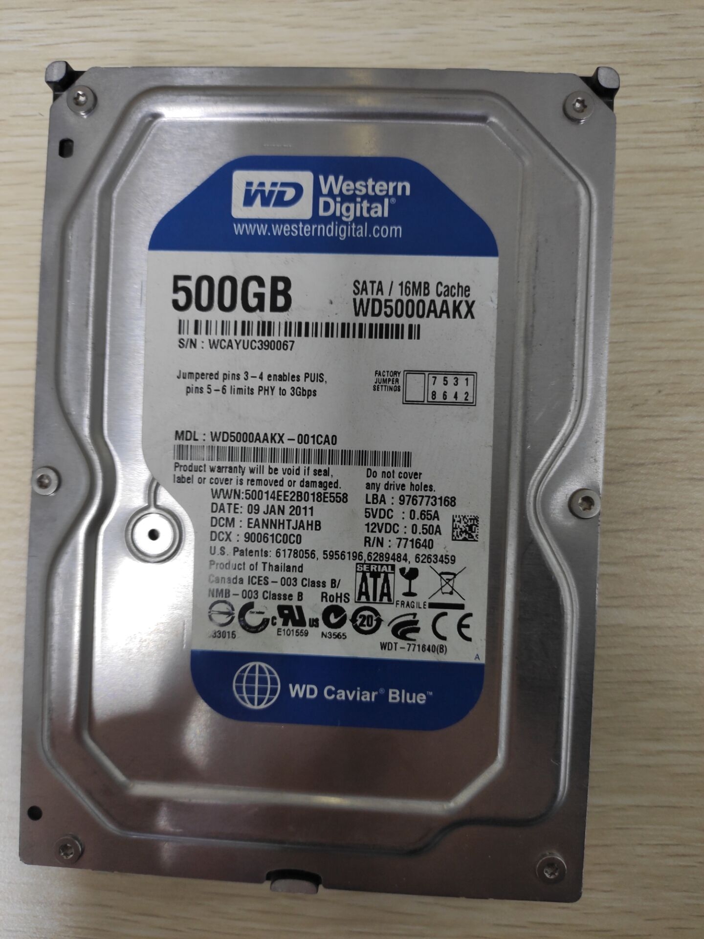 WD5000AAKX-001CA0硬盘恢复成功