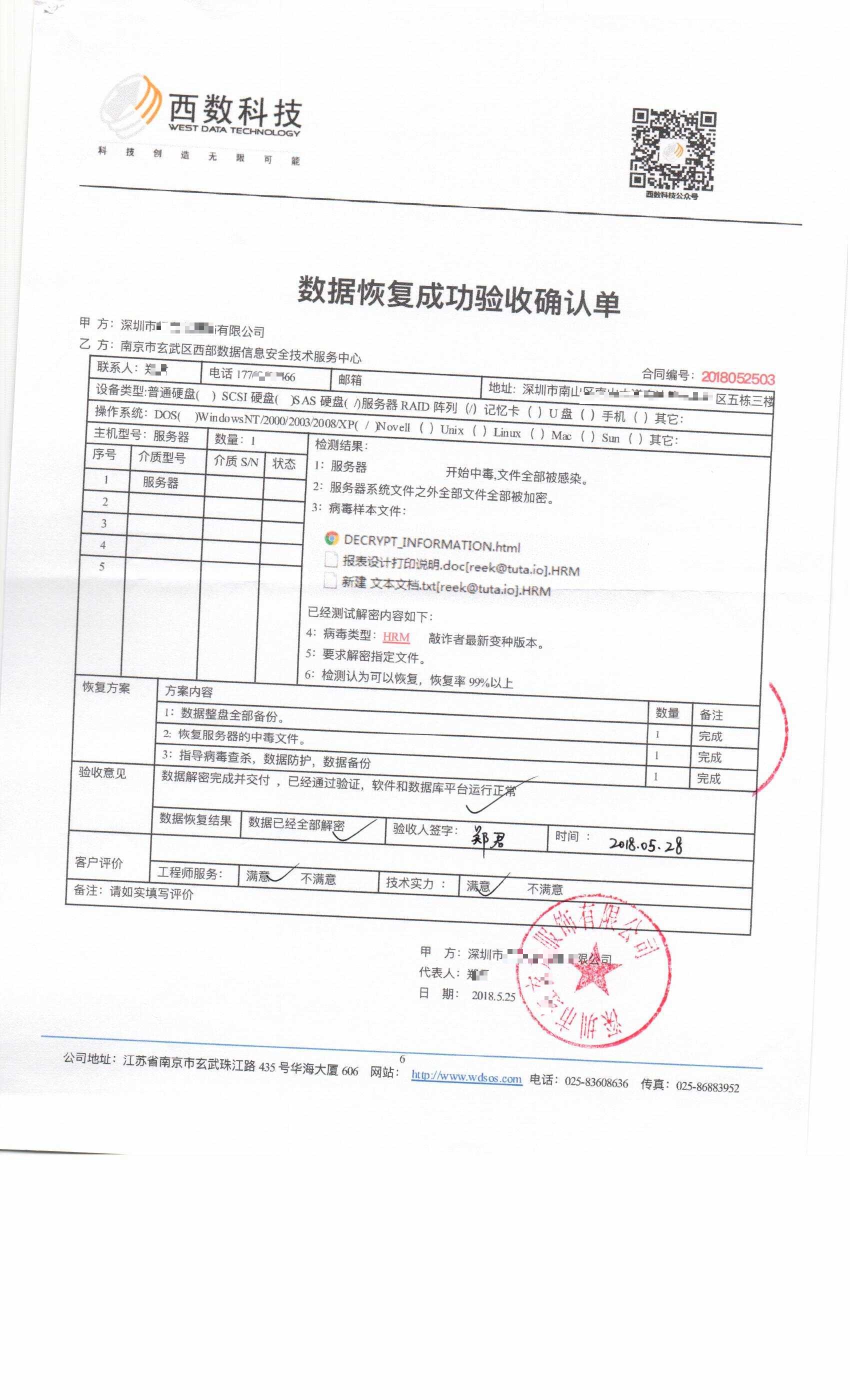深圳某服飾公司感染 HRM 成功恢復(fù)插圖