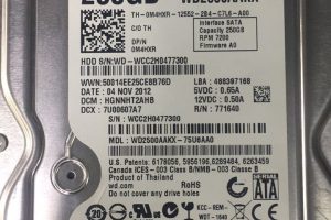WD2500AAKX开盘数据恢复成功