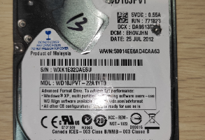 WD10JPVT-22AYT0硬盘恢复成功