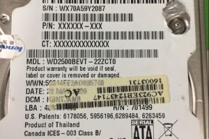 WD2500BEVT开盘数据恢复成功